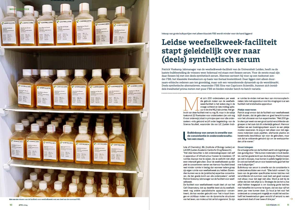Leiden Cell Observatory switches to partly synthetic serum. Click the ...