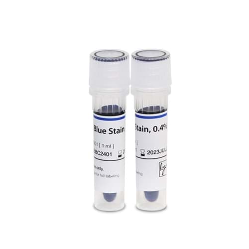 Trypan Blue Stain 0.4 is used with the LUNA™ family of cell counters for brightfield cell counting